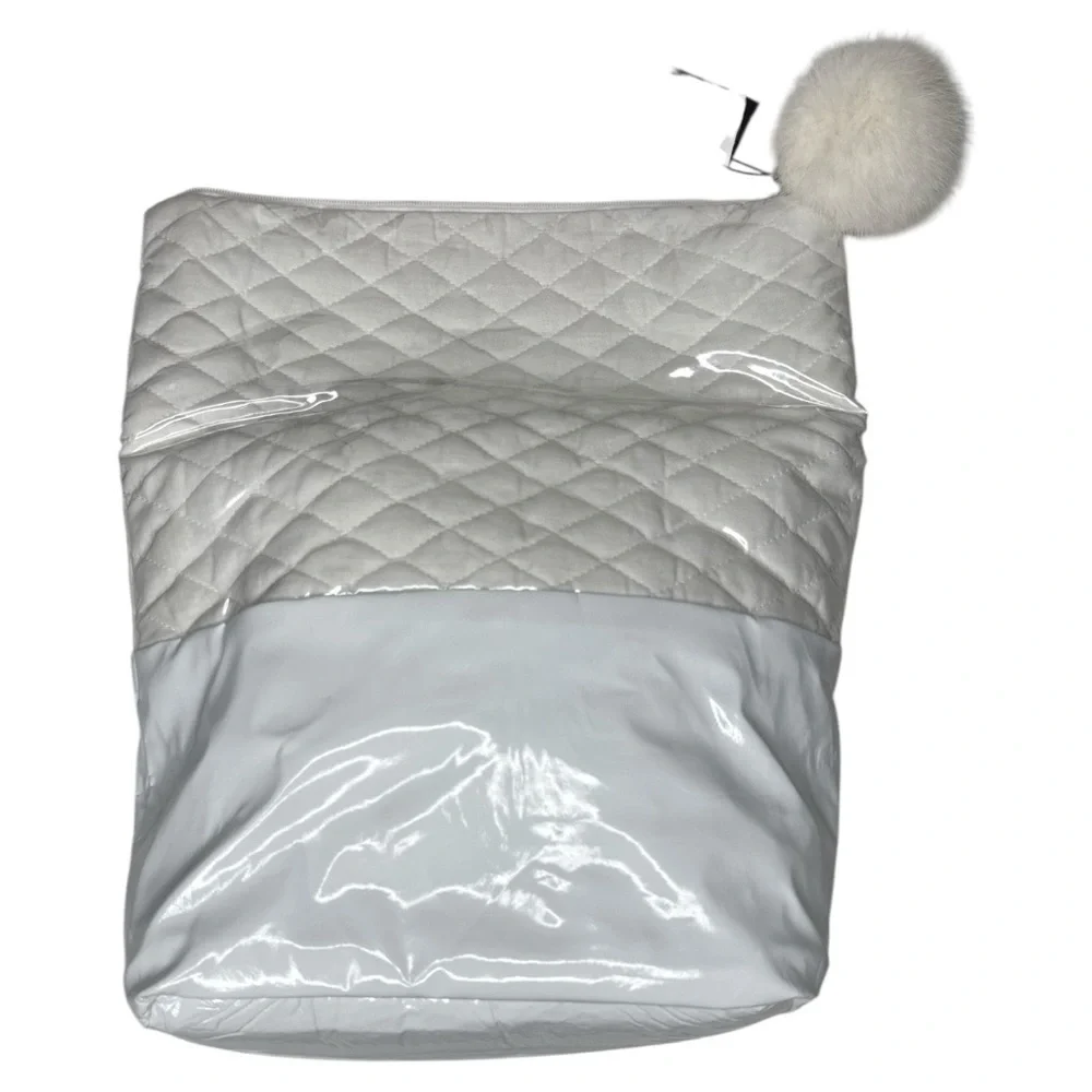 Mangled Courtesan by April Johnston Quilted White Fold-Over Clutch NWT